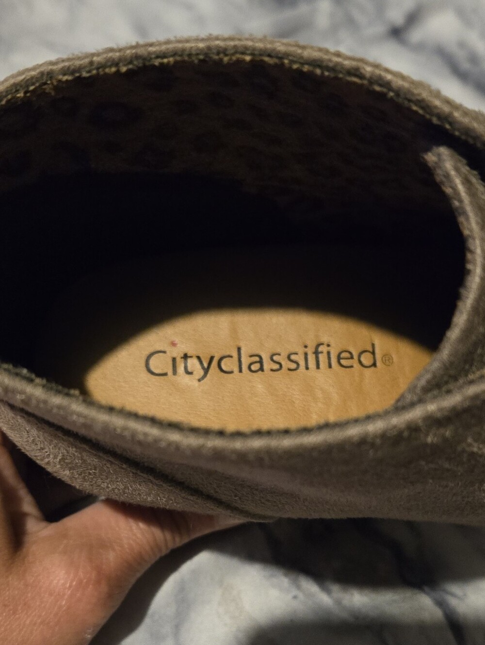 Cityclassified Taupe Suede Lace-Up Ankle Booties - Picture 5 of 6